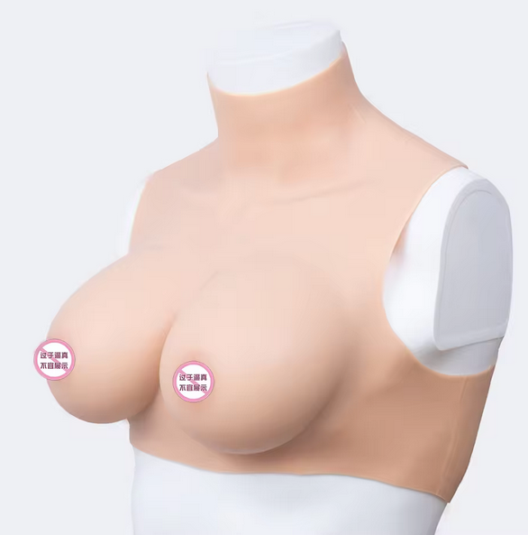 Realistic Artificial Silicone Breasts High Collar Neck